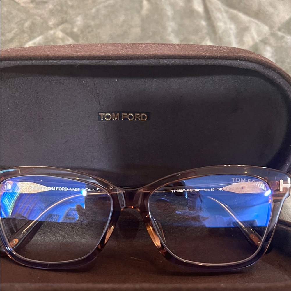 Tom Ford Brown Tortoiseshell Blue Light Glasses